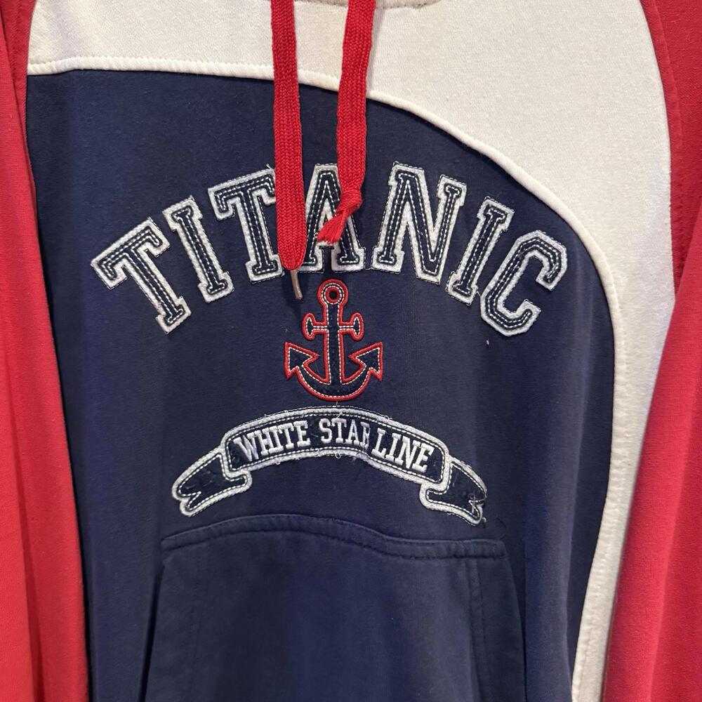 Vintage 00s‎ RARE Titanic White Star Line Hoodie Size Small - Picture 3 of 5